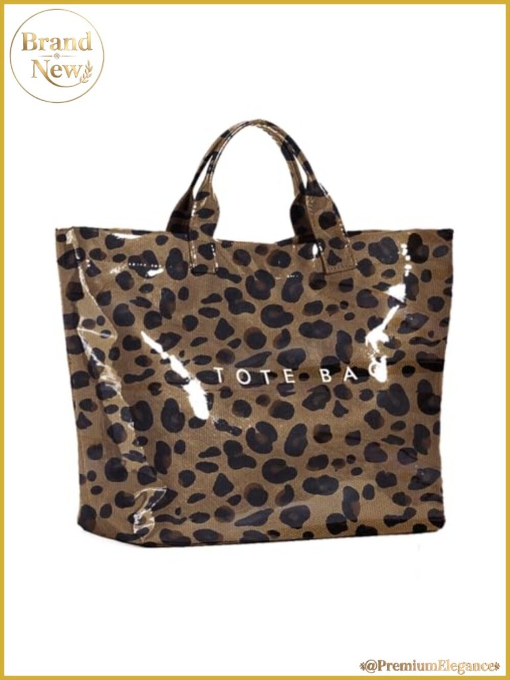 Large Clear PVC Tote Bag with Letters Print, Paper Shopping Hobo Bag